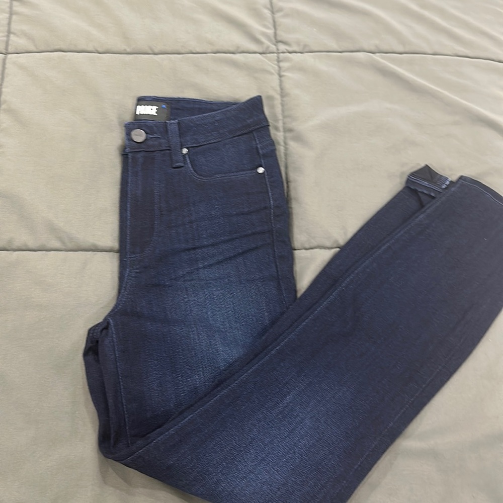 PAIGE Women's High Rise Jeans - Dark Blue